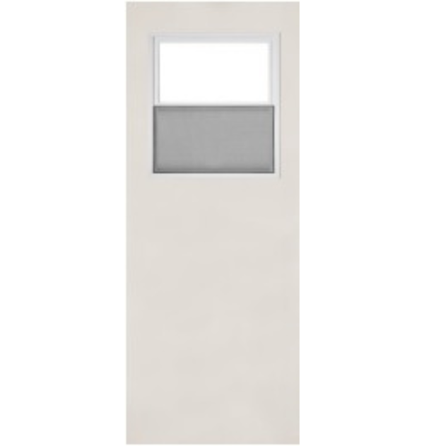 Puerta de Acero con Ventana de Guillotina