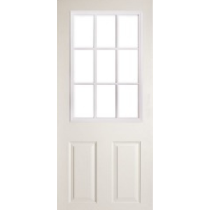 Puerta de Acero Clásica con Vitral 9 Luces