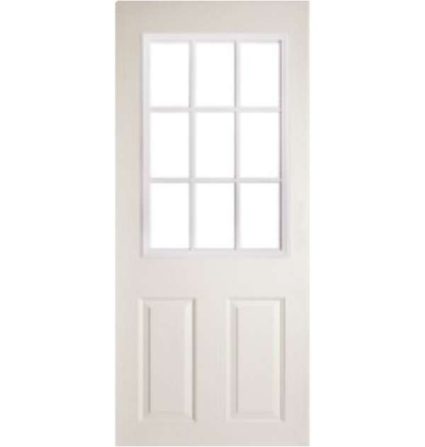 Puerta de Acero Clásica con Vitral 9 Luces