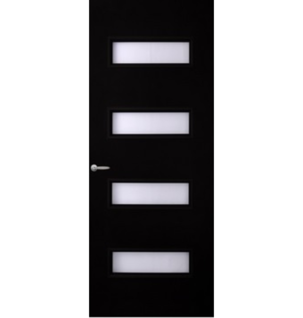 Puerta de Acero Lisa (4 Vitrales Horizontales)